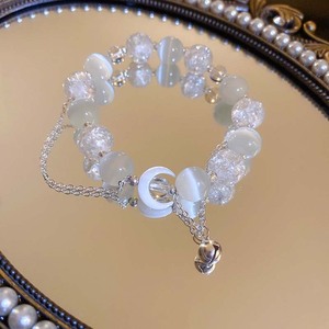 Bracciale con perline di cristallo bianco a forma di luna per donna, gioielli vintage sfumati squisiti per feste, regali 2026 - Product Image 1