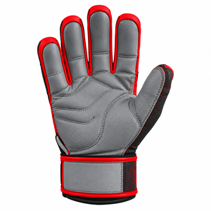SINEWY SPORTS <b>Red</b> Leather Batting <b>Glove</b> Right Hand Durable Training <b>Glove</b> Hook And Loop Closure Unisex Adult - Product Image 2