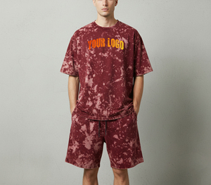 Ensemble Sportif Homme 2026 : T-shirt et Short en Coton, Coupe Oversize, Effet Délavé, T-shirt Graphique Streetwear avec Strass, Unisexe - Product Image 6