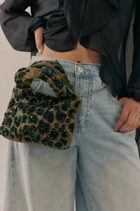 Handmade <b>Blue</b> Floral Beaded Crossbody <b>Bag</b> Square Embroidery <b>Clutch</b> Purse - Product Image 5