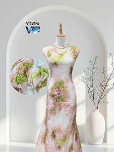 Tela de Chifón Jacquard Floral Viet Thang, 100% Poliéster, Ligera, Tejida, Transpirable, 60GSM, 150/160cm, Modelo 8936, para Mujer - Product Image 5