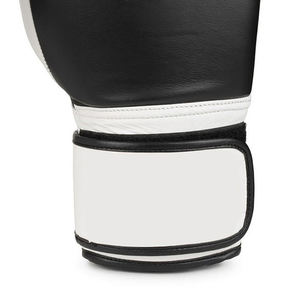 Gants de boxe en cuir noir et blanc, fermeture Velcro sur les doigts, pour adultes - Product Image 5