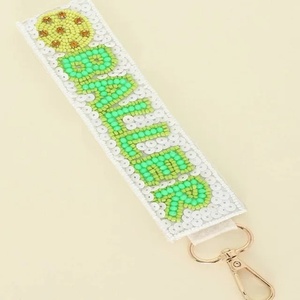 Lightweight Custom Handmade Beaded <b>Name</b> Keychain Personalized Double-Sided Letter <b>Keyring</b> Adjustable Fashion Gifts Key Holders - Product Image 5