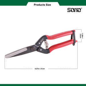 Tijeras de Jardín Industriales SONO J55 SANT DIY, con Mango Suave Rojo, Hoja de Acero al Carbono, Borde Liso, Herramienta de Corte Multiusos - Product Image 4