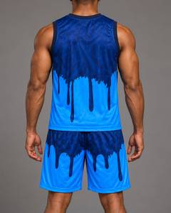 Conjunto de Uniforme de Baloncesto para Hombre Claw Intl, Diseño Blue Drip Print 30, Transpirable, de Poliéster - Product Image 6