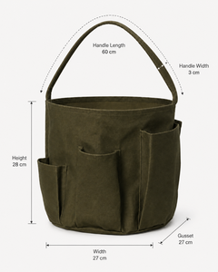 กระเป๋าผ้าแคนวาสเคลือบแว็กซ์ออร์แกนิค 390 GSM พร้อมช่องใส่ของ ขนาด 27x28x27 ซม. รับทำโลโก้ตามสั่ง ขายส่ง OEM ODM แบรนด์ส่วนตัว - Product Image 4