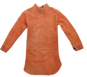 ผ้ากันเปื้อนหนังวัวแท้กันไฟ ทนความร้อน 800 องศาเซลเซียส ตะเข็บเชื่อมอย่างดี ทรงปกติ สำหรับงานอุตสาหกรรมเพื่อความปลอดภัย - Product Image 6