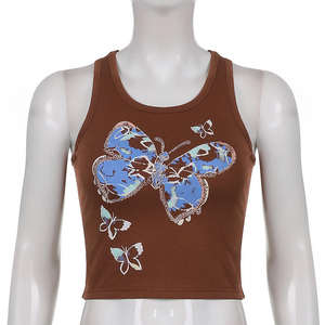 Débardeur côtelé pour femme, col rond, extensible, coupe ajustée, décontracté, mode estivale, vente en gros, fabricant, fournisseur - Product Image 2