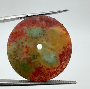 Cadran de montre en agate sanguine naturelle, disque de 31,5 mm, pierre bleue, fait main sur mesure, épaisseur 1 mm, trou central de 2 mm, classique et élégant - Product Image 5