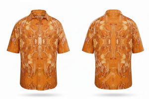 Chemise boutonnée à manches courtes imprimée florale artistique tendance, design abstrait unique, style streetwear décontracté pour l'été - Product Image 5