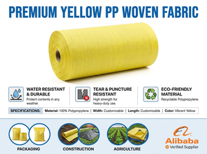 Eco Friendly Recycled PP Non Woven <b>Fabric</b> Roll Yellow Durable Lightweight Textile for Shopping Bags Packaging Use - Product Image 6