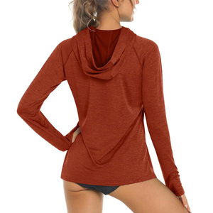 Women's Lightweight Performance <b>Hoodie</b> Long Sleeve Breathable Quick Dry Yoga Fitness Training Running <b>Workout</b> Activewear Top - Product Image 2