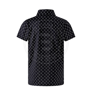 Polo de golf pour homme à prix abordable, style décontracté pour le week-end, avec surface texturée, boutons sur le devant et ourlet incurvé - Product Image 2
