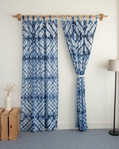 Magnifiques rideaux en coton faits à la main, style indien moderne, tie-dye, impression personnalisée pour salons - Product Image 1