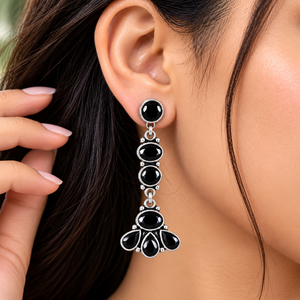 Pendientes Colgantes de Latón Plateado en Plata Antigua, Gran Venta |   Pendientes de Fiesta para Mujer con Múltiples Cristales Estilo Bohemia |   Proveedor Mayorista - Product Image 6