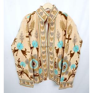 Vente en gros – Nouvelle veste brodée 100 % cotone pour femme – Écologique, respirante, épaisse, style rétro automne/hiver - Product Image 1