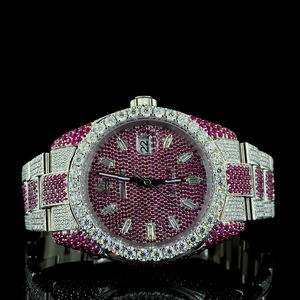 Reloj de diamantes VVS cultivados en laboratorio, resistente al agua, 41 mm, completamente cubierto de diamantes, reloj de lujo al por mayor para hombre. - Product Image 1
