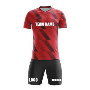 Uniforme de football OEM de qualité supérieure, col rond, respirant, manches courtes, polyester, impression par sublimation, nom et numéros personnalisés, logo du club, ODM - Product Image 6