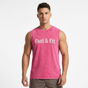 Custom Manufacturer's Men's Casual Fitness Sports Muscle Neck <b>Tank</b> <b>Tops</b> 220gsm 100% Polyester Summer <b>Loose</b> Sleeveless Quick Dry - Product Image 4