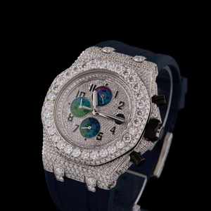 Reloj de Lujo de Cuarzo Analógico con Correa de Goma, Moissanite Automático de 41 mm, Resistente al Agua 3 BAR, Acero Inoxidable - Product Image 2