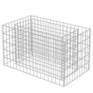 Jardinière surélevée en gabion d'acier galvanisé argenté pour légumes, usage extérieur - Product Image 5