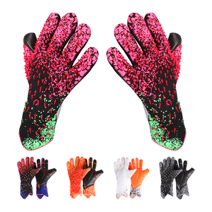 Football Goalkeeper Gloves Full Finger Sheepskin Leather PU Material Non-Slip Breathable Quick Drying Adjustable Wrist <b>Strap</b> - Product Image 6