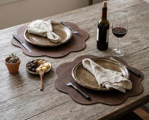 Waterproof Leather <b>Placemat</b> Double Sided Luxury Dining <b>Table</b> Mats Heat Insulated Durable Tableware <b>Runner</b> LPM-0004 - Product Image 3