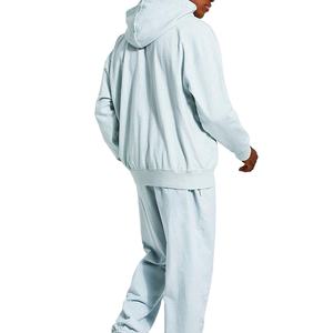 Patchs brodés personnalisés Sweat à capuche avec logo Sweat à capuche vieilli avec fermeture éclair à l'ourlet brut coupe bord Sweats à capuche brodés 2026 - Product Image 2