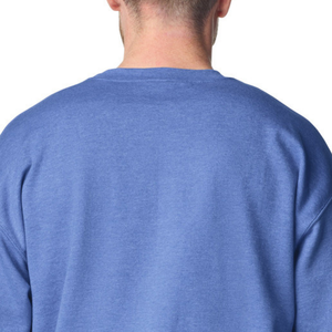 Sudadera de cuello redondo para hombre, color gris melange, azul real intenso, de felpa, informal, cálida, mezcla de algodón, lisa, con logotipo personalizado, venta al por mayor - Product Image 5