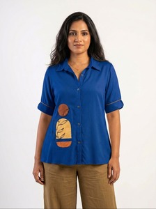 Chemise en coton pour femme la plus vendue, douce, infroissable, confortable, pour usage quotidien, fournisseur en gros d'Inde à prix de gros - Product Image 3