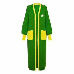 Suéter Largo de Punto Acrílico de Alta Calidad al por Mayor de Chi Eta Phi, Cárdigan Largo Informal para Hermandad, Suéter de Punto Abierto por Delante - Product Image 1