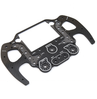 Plaque de volant de jeu en fibre de carbone personnalisée Roue de simulateur de course automobile en fibre de carbone forgée de haute résistance avec poignées en silicone