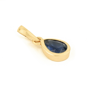 พลอยไพลินสีน้ำเงินแท้ทรงหยดน้ำขนาดเล็ก จี้ทองคำขาว 14K สวมใส่ได้ทุกวัน ขายดีประจำเดือนกันยายน - Product Image 3