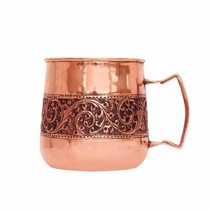 Pure <b>Copper</b> Drinking Glass Handmade Tumbler Ayurvedic Wellness Vessel Elegant Dining Drinkware Durable Kitchen Metal <b>Cup</b> - Product Image 2