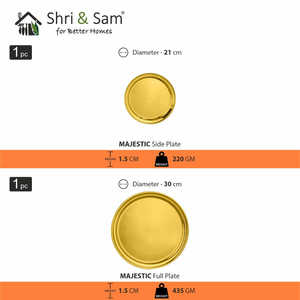 Service de vaisselle en acier inoxydable 15 pièces Majestic avec revêtement PVD doré - Product Image 5