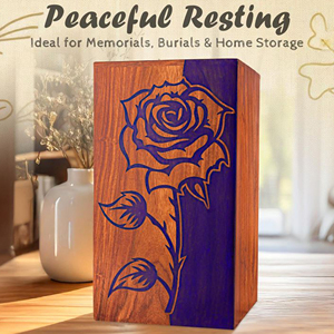 Handmade Solid Wood Memorial Urn Oak Wood Cremation Urn with Personalized Text by AYAANS - Product Image 5