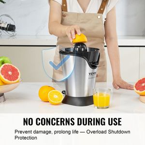 100W <b>Electric</b> Stainless Steel <b>Juicer</b> Easy Clean <b>Orange</b> Juice Maker for Citrus Fruits <b>Oranges</b> Grapefruits Lemons One Juicing Cone - Product Image 4