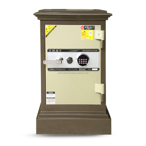 Smart <b>Safes</b> WELKO BOB820 Led Brown Home <b>Safe</b> with <b>Key</b> <b>Lock</b> 2mm Stainless Steel Fireproof 1000-1200C - Product Image 1