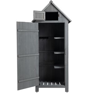 Gray Outdoor <b>Storage</b> <b>Cabinet</b> 30.3"L X 21.3"W X 70.5"H Wooden Garden Shed for <b>Tool</b> Sheds & <b>Storage</b> - Product Image 1