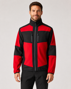 Custom Mens Softshell <b>Jacket</b> Windproof <b>Waterproof</b> Stand Collar Zipper Front Polyester Winter Outdoor <b>Jacket</b> <b>Red</b> Men's <b>jackets</b> - Product Image 2