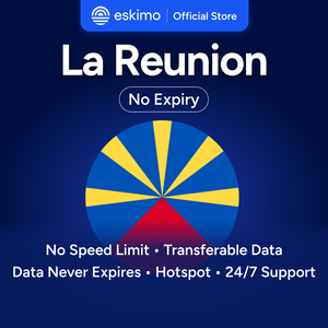 Eskimo La Reunion  Tarjeta SIM digital de 1 GB sin caducidad de datos, datos de viaje de alta velocidad 5G/4G, no se requiere SIM física, S-LR-01, teléfonos inteligentes digitales - Product Image 1