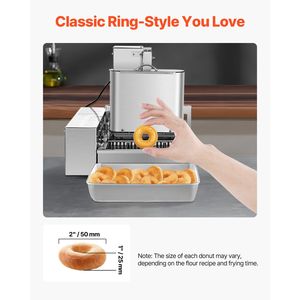 Machine à beignets automatique professionnelle en acier inoxydable, 4 rangées, haute puissance, 240 beignets/heure - Product Image 5