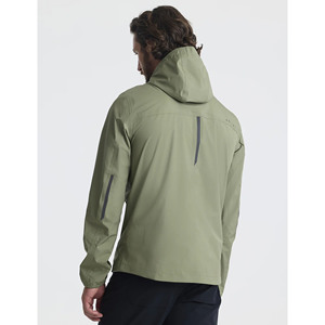 Chaqueta Impermeable con Capucha para Hombre, Color Sólido, Cierre de Cremallera, Poliéster, Estilo Casual, para Otoño, 140g - Product Image 2