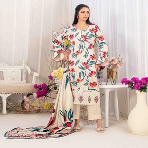 Vestido Indio Evergreen de 3 Piezas con Bordado Tawakkal Vol LAKECIA, Salwar Kameez Pakistaní de Viscosa, Cómodo y Personalizado para Fiestas - Product Image 4