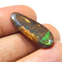 Ópalo de Boulder Natural de Australia, Cabujón Hecho a Mano, Gema de Ópalo Verde Fuego para Joyería