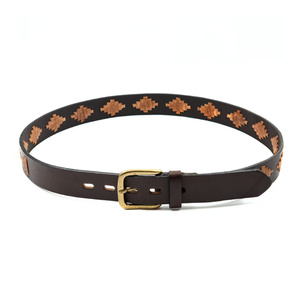 Ceinture en cuir véritable de 1,5 pouce avec logo personnalisé, sangle à cliquet, boucle à verrouillage automatique, produit personnalisable - Product Image 1