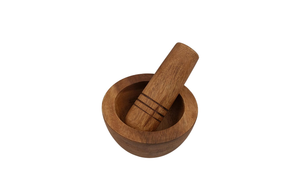 Mortier et pilon en bois faits à la main |   Moulin à épices et herbes en bois naturel |   Bol à écraser pour la cuisine |   Vente en gros - Product Image 2