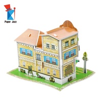 Jouet éducatif assemblage Architectural Puzzle 3D jeu de maison modèle Parent-enfant Puzzle 3D jeux de bricolage