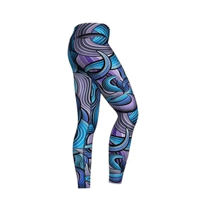 INDEX SPORTS WEAR Leggings de yoga taille haute pleine longueur avec motif imprimé abstrait, pantalon en polyester et élasthanne extensible dans quatre directions - Product Image 3