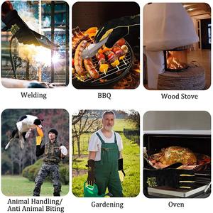 Gants de soudage en cuir, résistants à la chaleur et au feu, manches Extra longues, sécurité de soudage Mig/Tig - Product Image 5